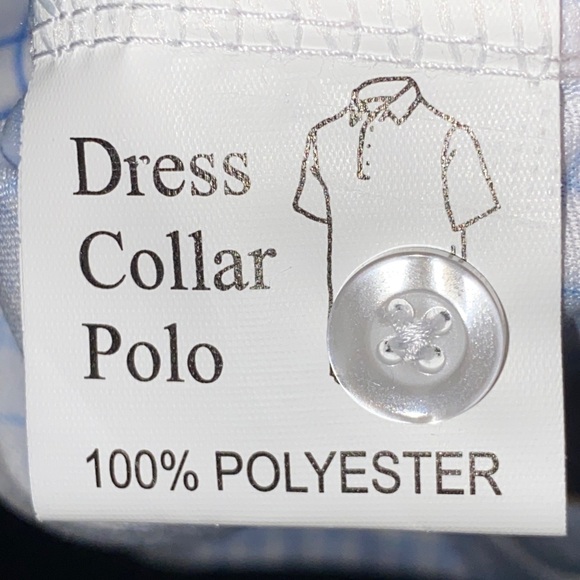 NWT COLLARS & CO MENS SIZE 2XLTALL Light Blue Grid POLO Shirt - Picture 5 of 12